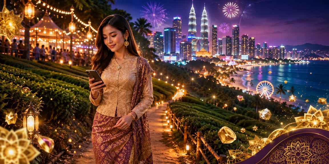 Pemain Malaysia menikmati kasino mudah alih payroll2u semasa Hari Raya di Kuala Lumpur